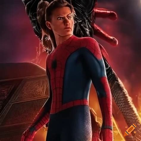 Poster of an evil spider-man character on Craiyon