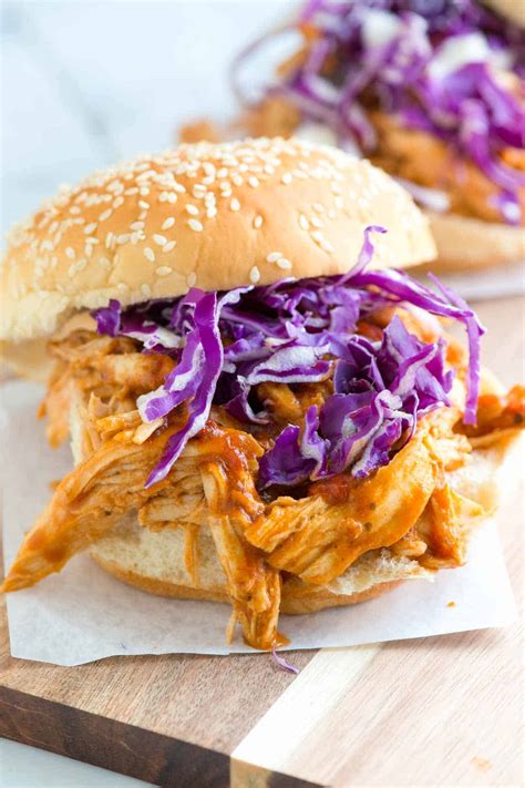 Tangy Barbecue Pulled Chicken Sandwiches