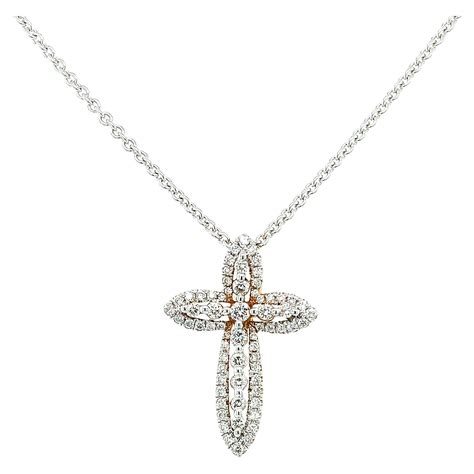 Graff 18K White Gold Diamond Cross Pendant Necklace For Sale at 1stDibs ...