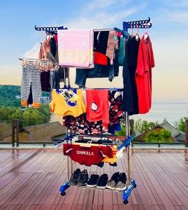 TNC Steel, Plastic Floor Cloth Dryer Stand STAINLESS STEEL 3-TIER ...