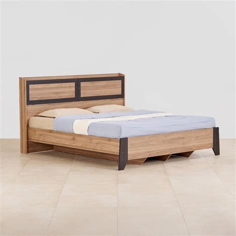 Buy Helios Amberly Sigma King Bed - Brown from Helios by Home Centre at ...