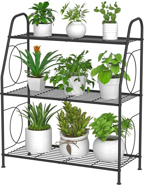 VyGrow 4 Tier Metal Plant Stand for Indoor/Outdoor, Black India | Ubuy