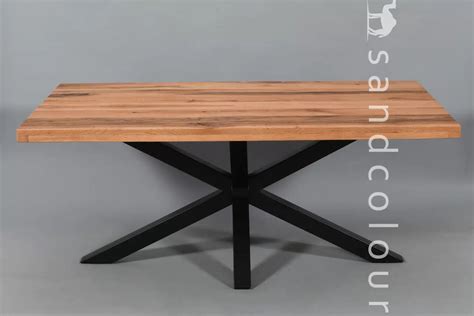 Alaska Wooden Table - Iron Legs - 8 Seater