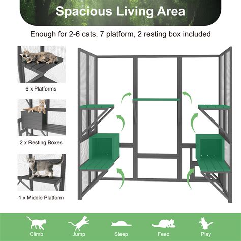 TIMHAKA Wooden Outdoor Large Catio Cat Enclosure India | Ubuy
