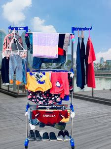 TNC Steel Floor Cloth Dryer Stand Light and Attractive color Blue ...