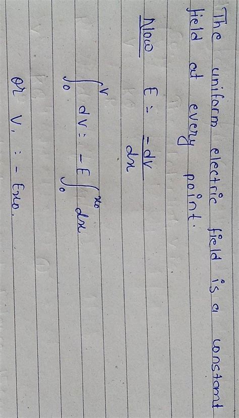 A uniform electric field having a magnitude Eand direction along ...