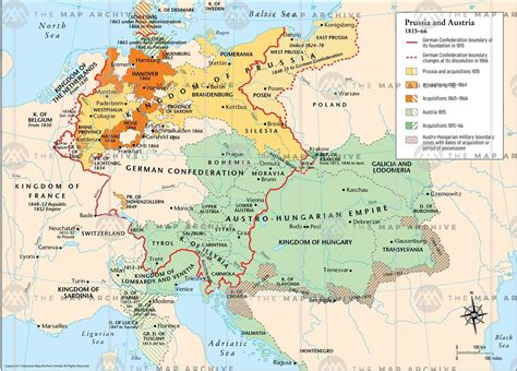 Central Europe, Prussia and Austria and their acquisitions 1815-66 : r/MapPorn