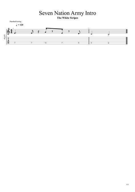 Seven Nation Army By The White Stripes Guitar Chords