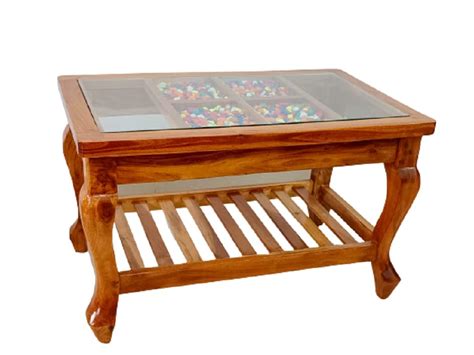 Wooden Teapoy with Glass Top : Amazon.in: Home & Kitchen