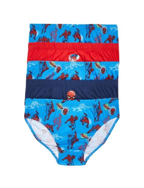 Marks & Spencer Boys Cotton Pack of 5 Briefs Multicolour : Amazon.in ...