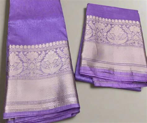 Indigo Pure Banarasi Silk Linen Saree || Peepal Clothing