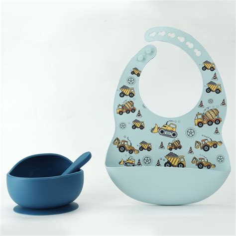 Silicone Suction Bowl Set with Pocket Bib for Infants | StarKiddo