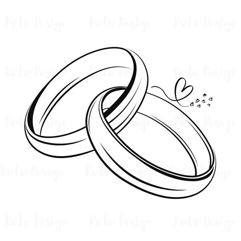 Wedding Rings Clipart: Marriage Silhouette PNG (digital Download ...