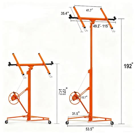 Garvee 16FT Drywall Lift Heavy Duty 150 Lbs Drywall Rolling Lifter ...