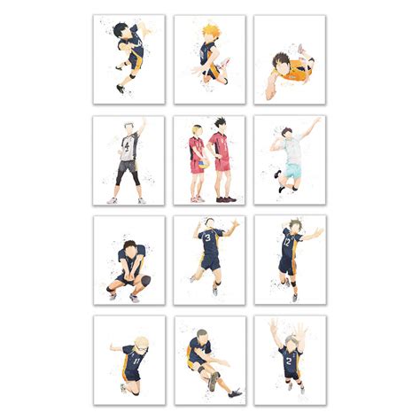 Buy Haikyuu!! Watercolor Prints - Set of 12 (8x10 Inches) Anime Haikyu ...