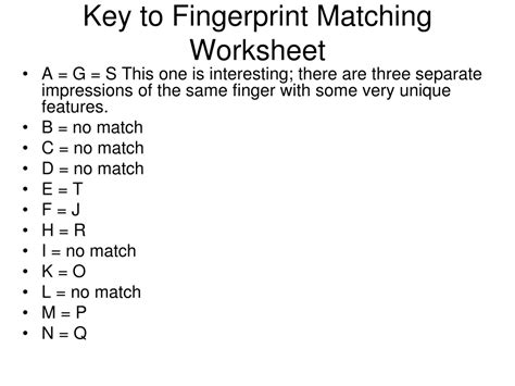 Image result for Fingerprint Matching Worksheet