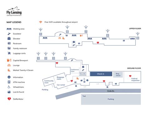 Capital Region International Airport Terminal Map (2025-2023) - All Maps