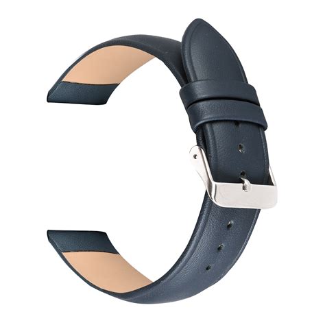 Buy Boshek Blue Color Genuine Leather Watch Strap with SIlver Bluckle ...