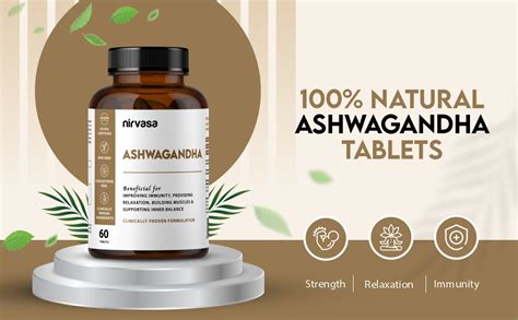 Nirvasa Ashwagandha Tablets for Men & Women (500 mg) with Natural ...