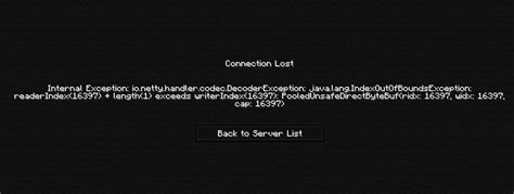 Image result for Minecraft Connection Lost Internal Exception