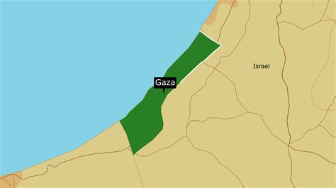 Gaza Strip Map zooming Middle East and highlighted Gaza city Palestine and Israel conflict ...