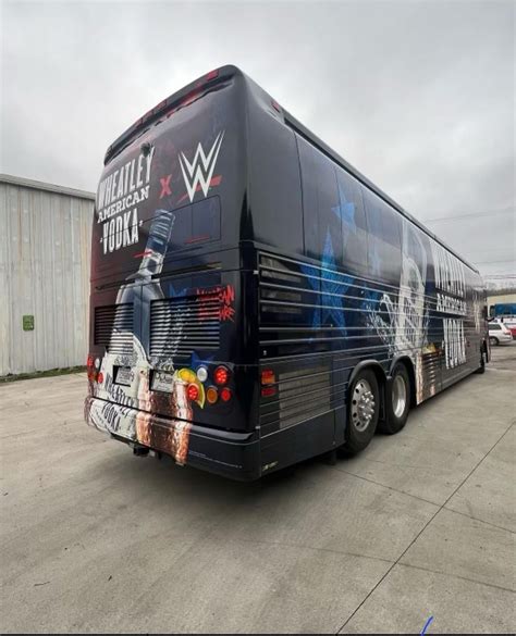 Cody Rhodes tour bus wrapped with Wheatley American Vodka branding as ...