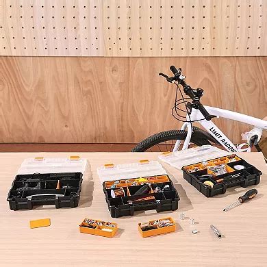 3-Pack Small Parts Organizer Boxes with 21 Compartments and Removable Trays