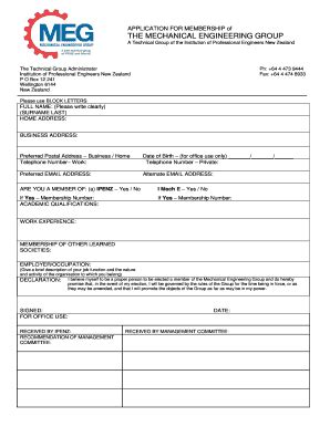 Download The Application Form (PDF) - Ipenz - Fill and Sign Printable ...