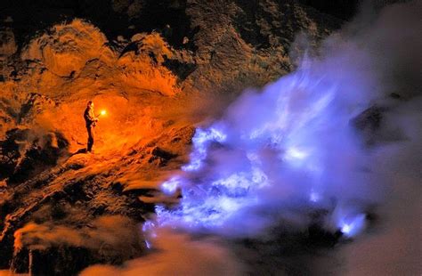 Image result for Kawah Ijen Volcano Exploding Blue Flames