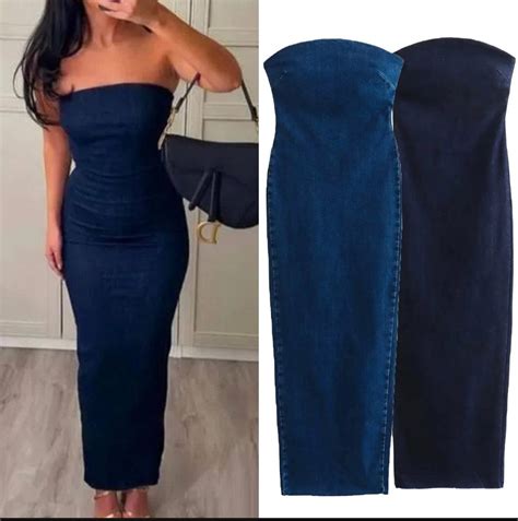 Jenny Denim Tube Maxi Dress – Label Frenesi Fashion