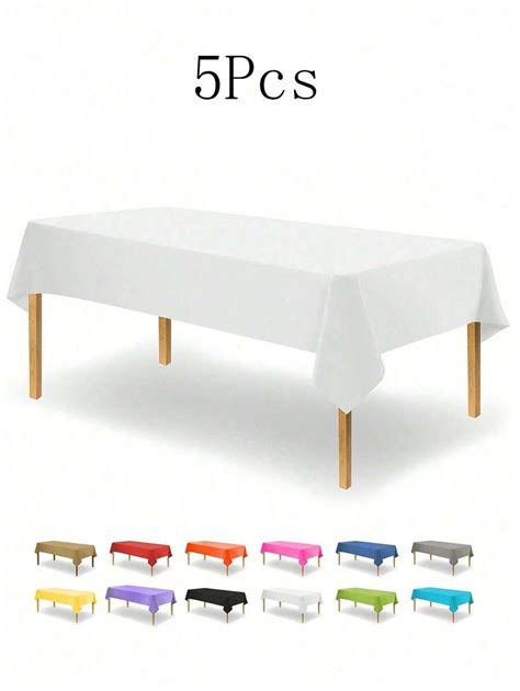 5pcs Disposable Party Table Cloth Green Solid Color PE Plastic Table ...