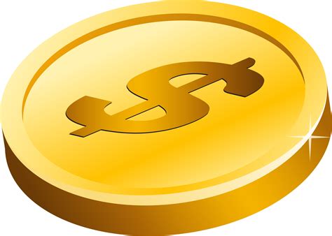 Gold coin Clip art - Gold Dollar Transparent Background png download ...