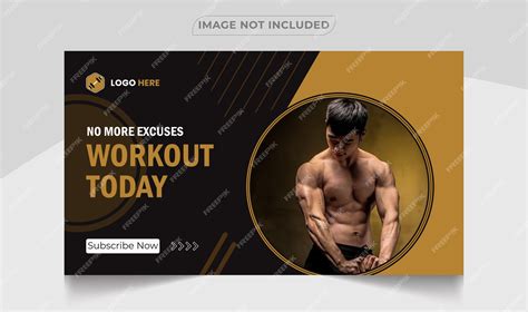 Premium Vector | Youtube thumbnail gym fitness training design and ...