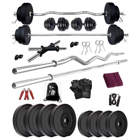 Bodyfit 60kg Weight Plates Exercise Sets Combo Home Gym Set Kit ...