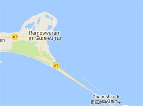 Find dhanuskodi and Rameswaram on the map of Tamil nadu - Brainly.in