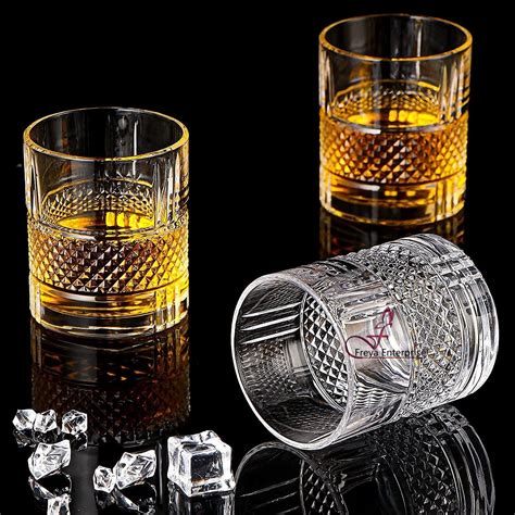 FREYA ENTERPRISE® Original Crystal Dimond Cut Whiskey Glass - Clear 230 ...
