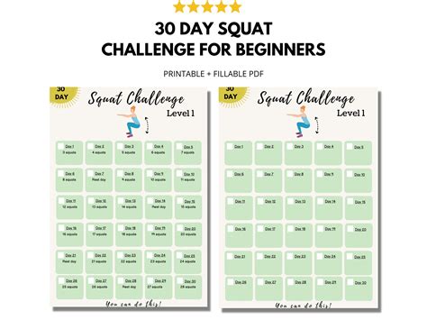 30 Day Squat Beginner Challenge | Squats Workout Digital | Squat ...