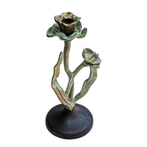 Aynur Cast Blue and Green Patina Candle Holder - Small — The Purple ...