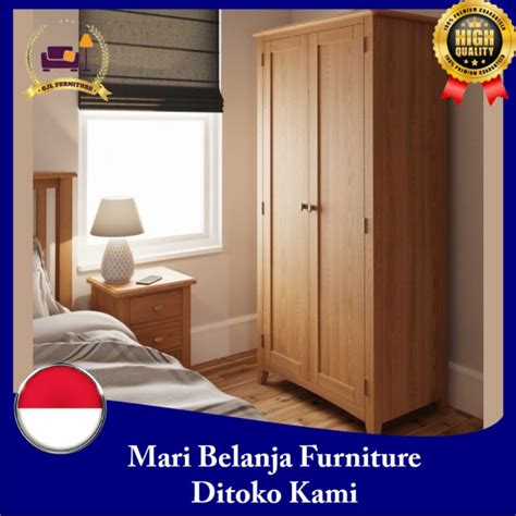 Jual Lemari Pakaian Lemari Baju 2 Pintu Engsel Kayu Jati Minimalis ...