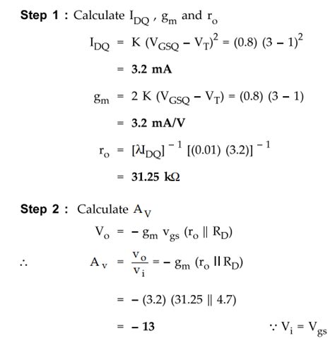 MOSFET Small Signal Model - Equivalent circuit, Solved Example Problems