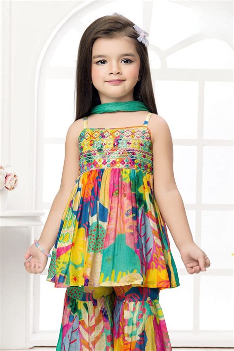Multicolor Digital Print, Thread, Mirror and Zari work Peplum Top and ...