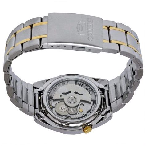 Buy Seiko 5 #SNKL57 Men's Two Tone Stainless Steel Off White Dial Watch ...