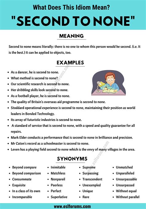 Second To None: What Does This Useful Idiom Mean? - ESL Forums