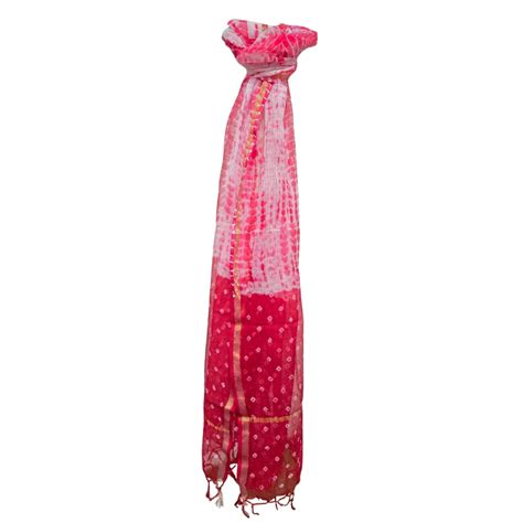 Carrot red Bandhani and Leheriya Dupatta – Kahva Jaipur