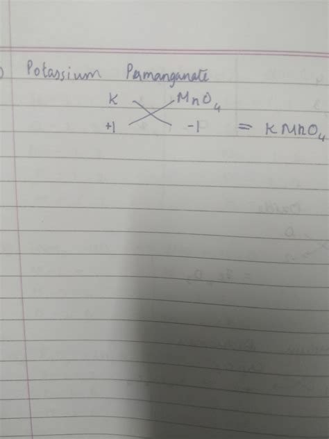 Criss cross method for potassium permanganate - Brainly.in