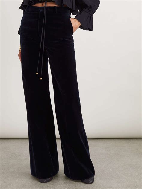 CHLOÉ Cotton-velvet wide-leg pants | NET-A-PORTER