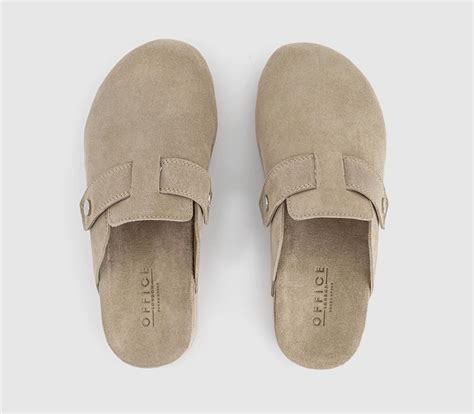 OFFICE Star Buckle Detail Slip On Clogs Taupe Suede - Women's Clogs