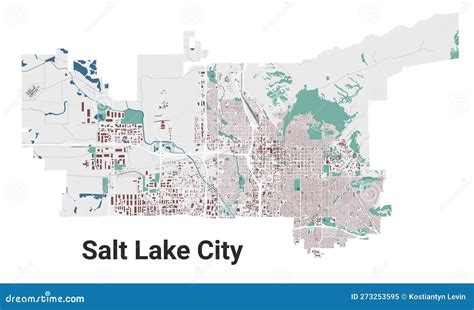 Salt Lake City Map, Capital City of the USA State of Utah. Municipal ...