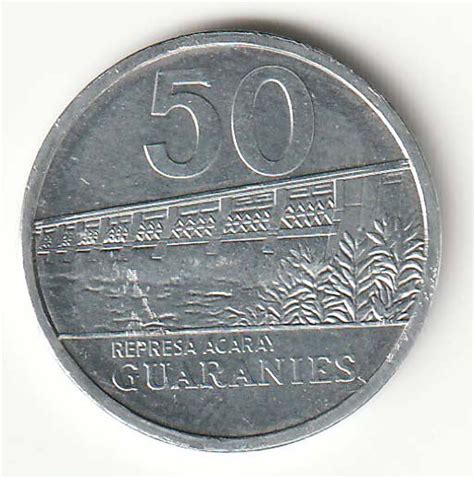 Paraguay 50 Guaraníes Coin – Marshal Estigarribia & Acaray Dam ...