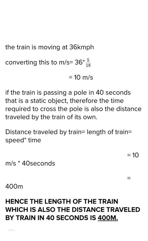 A train passes a telegram post in 40 second moving at the rate of 36 ...